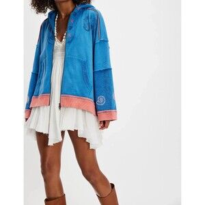 Free People We The Free Seashell Cardi Cropped Jacket Top Oversized L 289039
